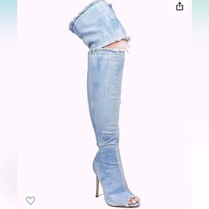 Size 9 over the knee jean booties